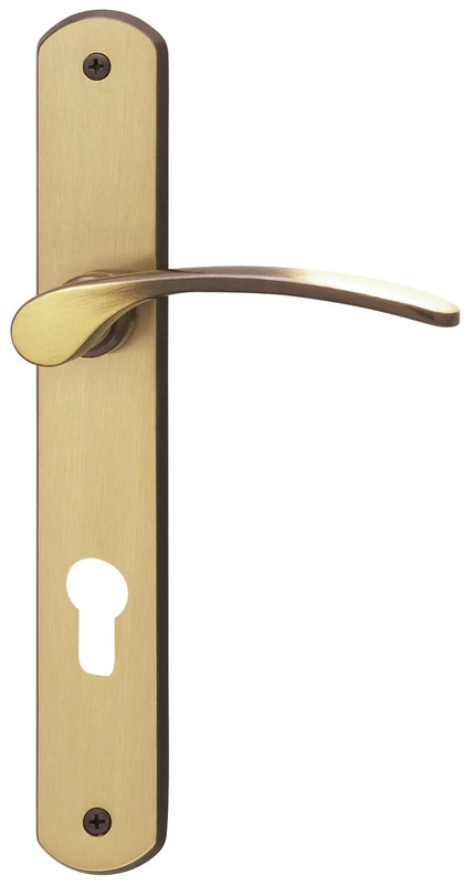 Alpertec 32740073 Amos-LS Burnished Brass for Apartment Entrance PZ Set Handle Door Fittings, für Wohnungseingangstüren beidseitig Drücker - Image 1