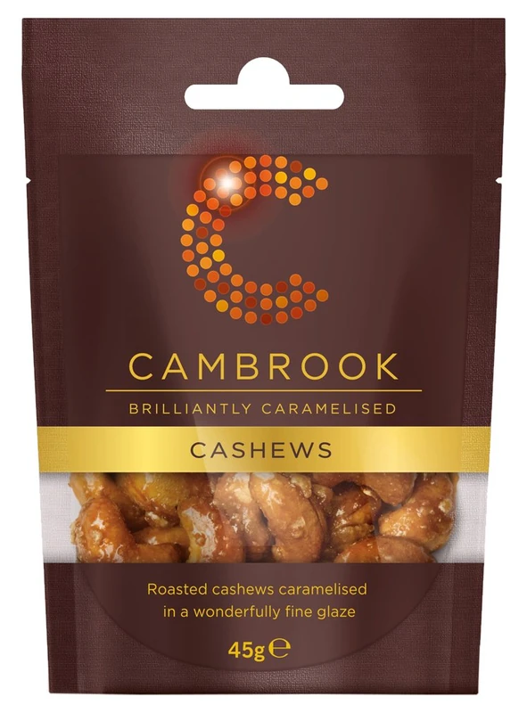 Cambrook - Caramelised Cashews, 45g Bags, Pack of 24