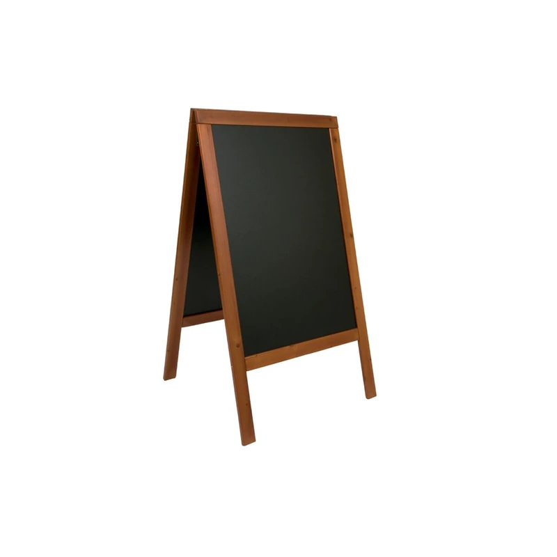Securit SBSW-M-120 70 x 120 cm Lacquered Sandwich Pavement Chalk Board - Mahogany