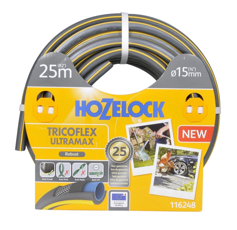 Hozelock Tricoflex Ultramax Hose, Grey, 15 mm x 25 m