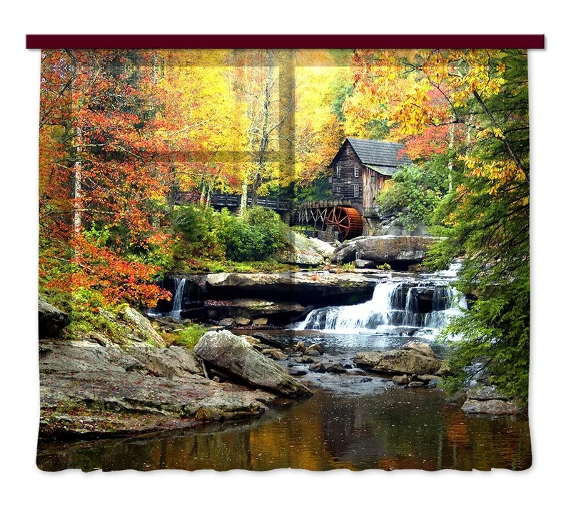 AG Design Curtains, 3D Photo Print, Light, 100% PES, Multicolor, 280 x 245 cm/ 110,2 x 96,5 inches