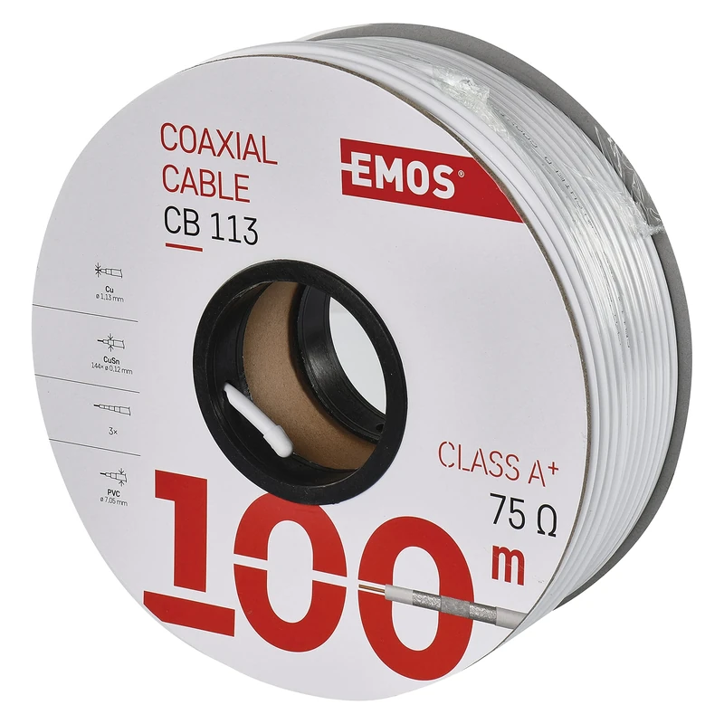 Emos Les CB113 Coaxial Cable, 100 m