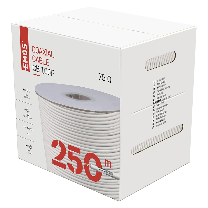 EMOS Les cB100F coaxial cable, Box, 250 m