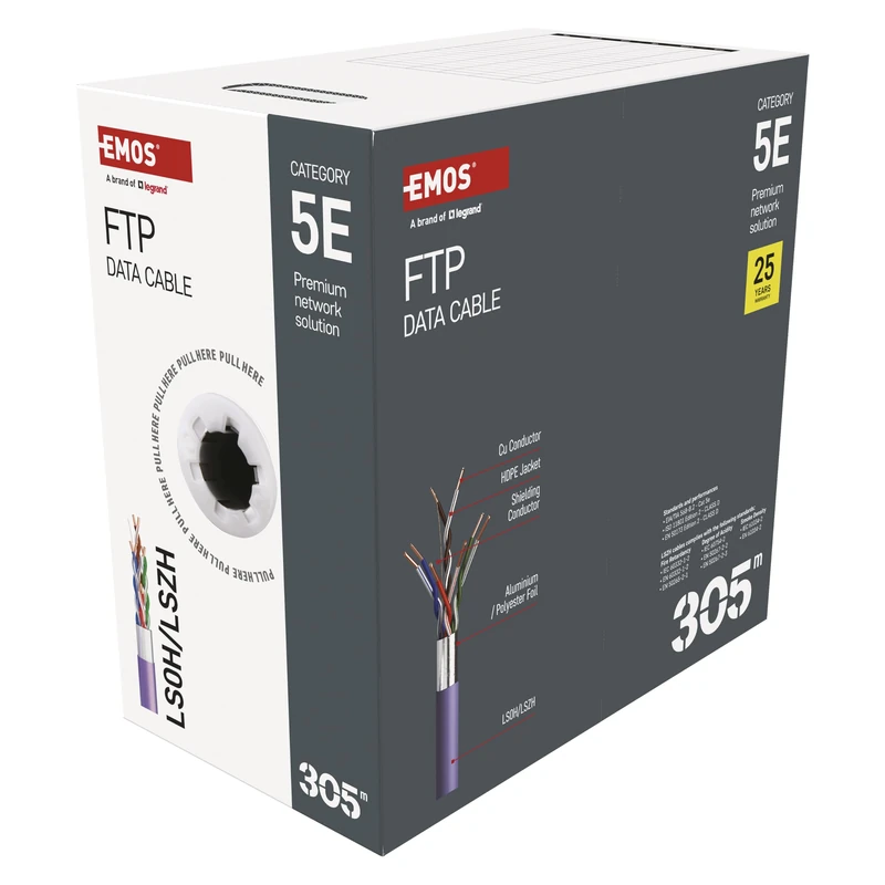 EMOS Les Cat 5E FTP Cable 305m 10GB