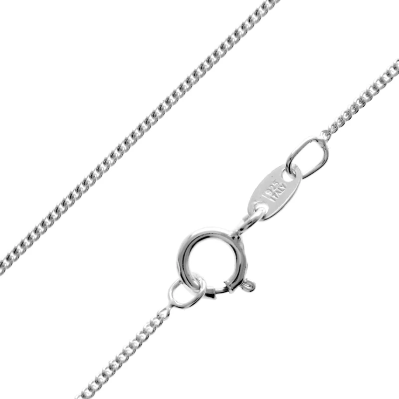 SilverAmber Jewellery UK - 925 Sterling Silver 20" Inch Delicate Italian Curbs - 0.52 mm Thin Chain Necklace - GCH00520