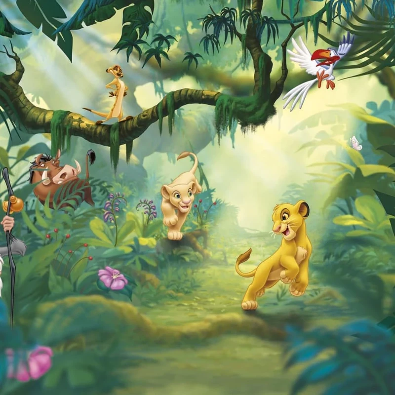 Komar Disney Lion King Jungle Wallpaper Mural, Vinyl, Multi-Colour, 8-Piece