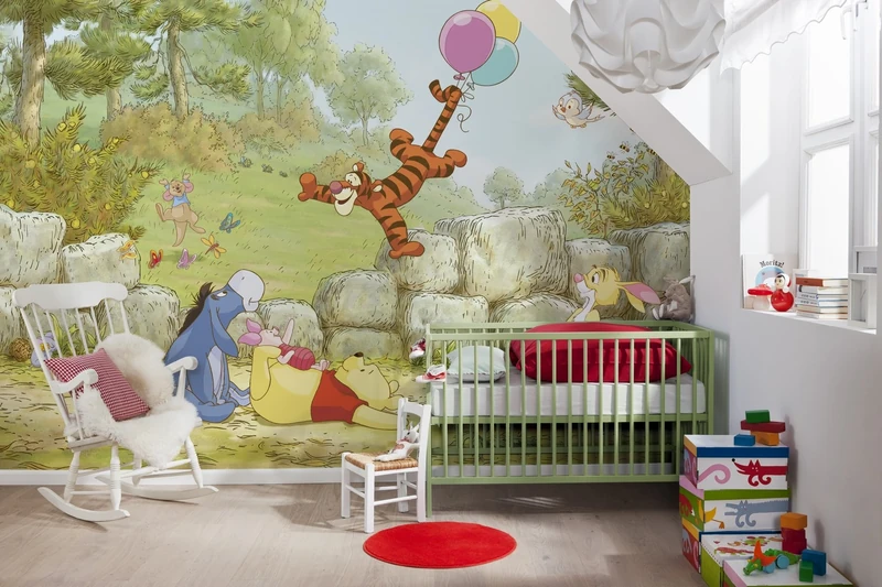 Komar Papier Fototapete - Winnie the Pooh Ballooning - Größe 368 x 254 cm