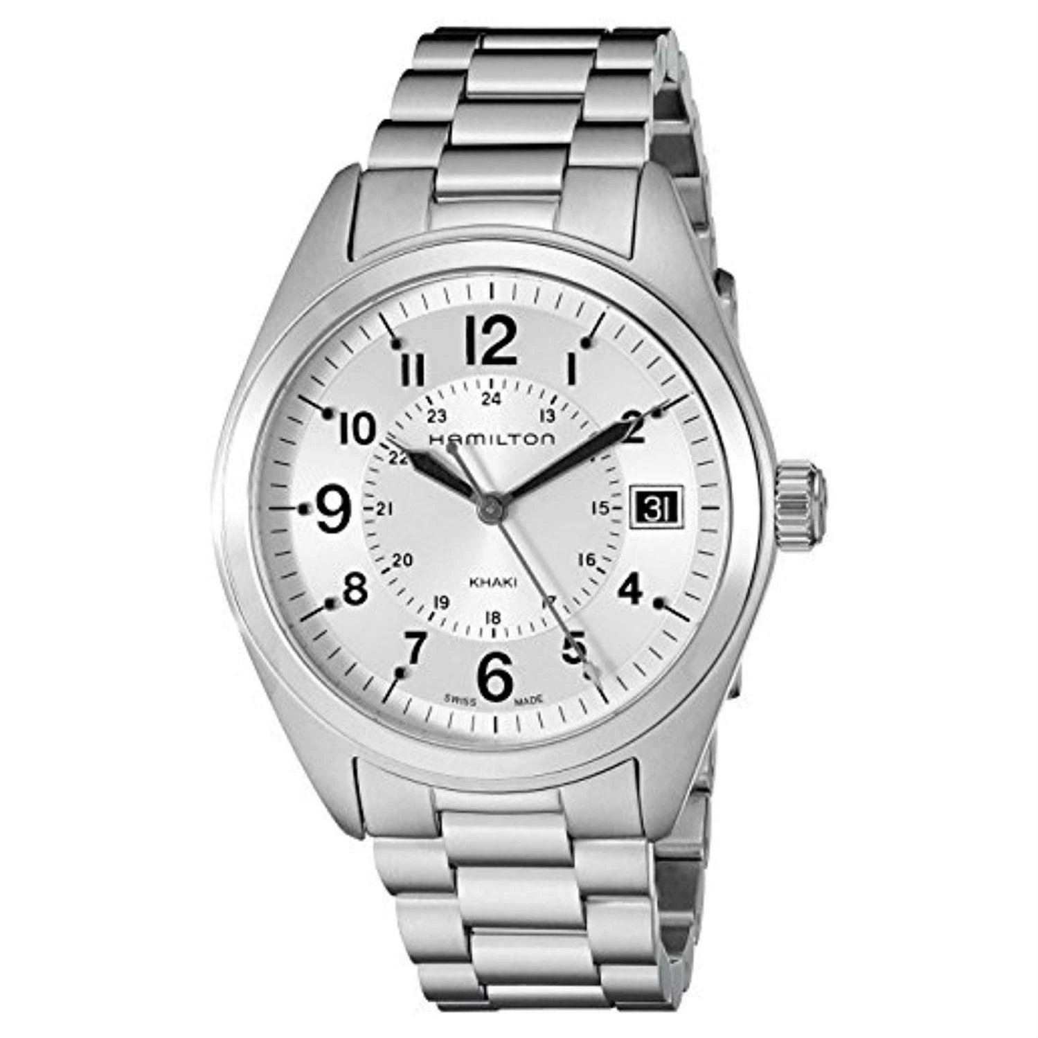 Hamilton Men's H68551153 Khaki Field Analog Display Swiss Quartz Silver Watch
