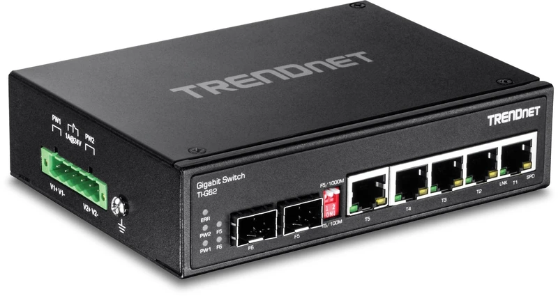 Trendnet TI-G62 6-Port Hardened Industrial Gigabit DIN-Rail Network Switch