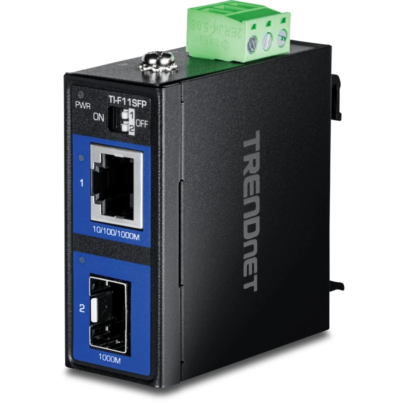Trendnet TI-F11SFP network media converter - network media converters (1000Base-T, IEEE 802.3u, IEEE 802.3, Gigabit, Wired, -40-75 °C, Full, Half)