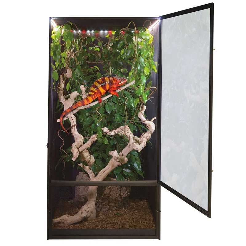 Zoo Med ReptiBreeze Deluxe Habitat with LED Lighting for Reptiles, Amphibians 61 x 61 x 122 cm