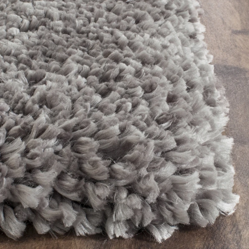 Safavieh Shaggy Indoor Hand Tufted Accent Area Rug, Popcorn Shag Collection, SG267, in Grey, 61 X 91 cm for Living Room, Bedroom or Any Indoor Space - Image 1