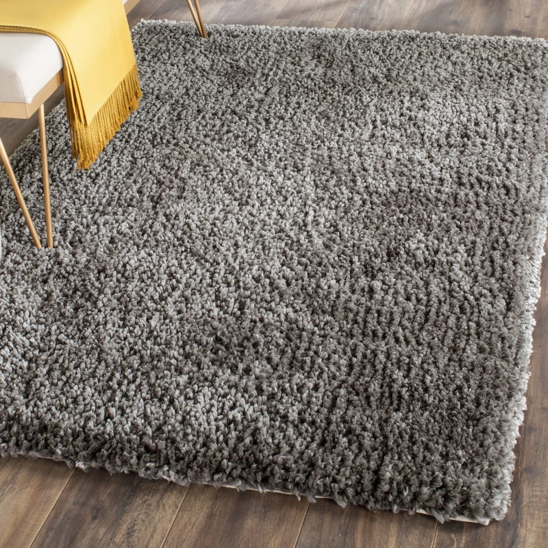 Safavieh Shaggy Indoor Hand Tufted Rectangle Area Rug, Popcorn Shag Collection, SG267, in Grey, 122 X 183 cm for Living Room, Bedroom or Any Indoor Space