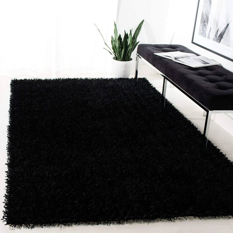 Safavieh Shaggy Indoor Woven Accent Area Rug, New Orleans Shag Collection, SG531, in Chocolate / Chocolate, 61 X 91 cm for Living Room, Bedroom or Any Indoor Space