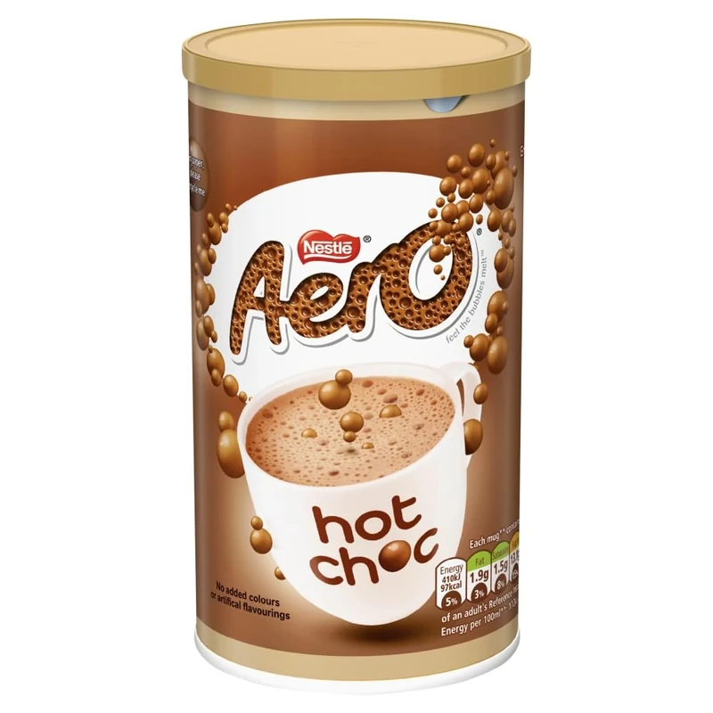 Aero Instant Low Fat Hot Chocolate, No Artificial Flavours, Vegetarian 288g Jar