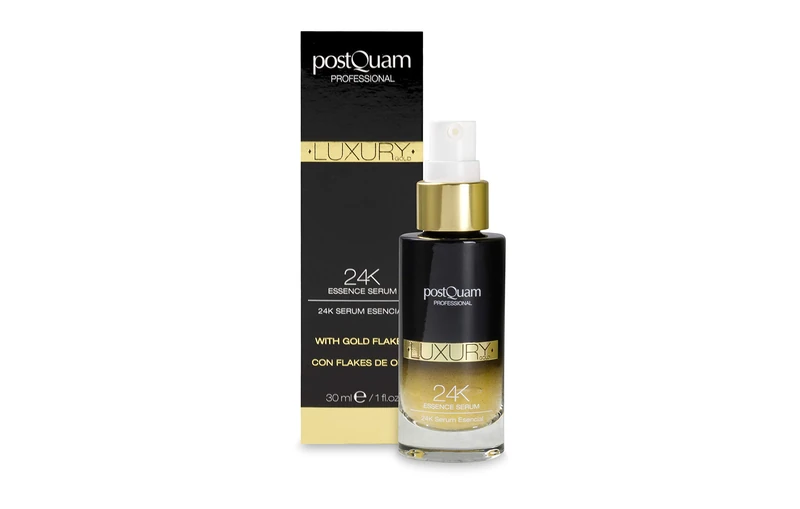 Postquam - Luxury Gold | 24K Serum with Moisturising and Tensor Effect and Hyaluronic Acid for all Skin Types - 30 Ml