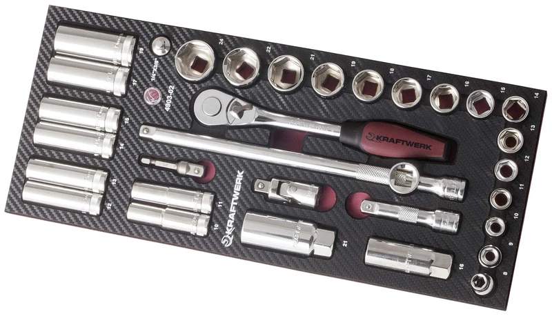 Kraftwerk 4903-02 – Tray EVA3 Sockets 3/8 Inch, 32 Pieces