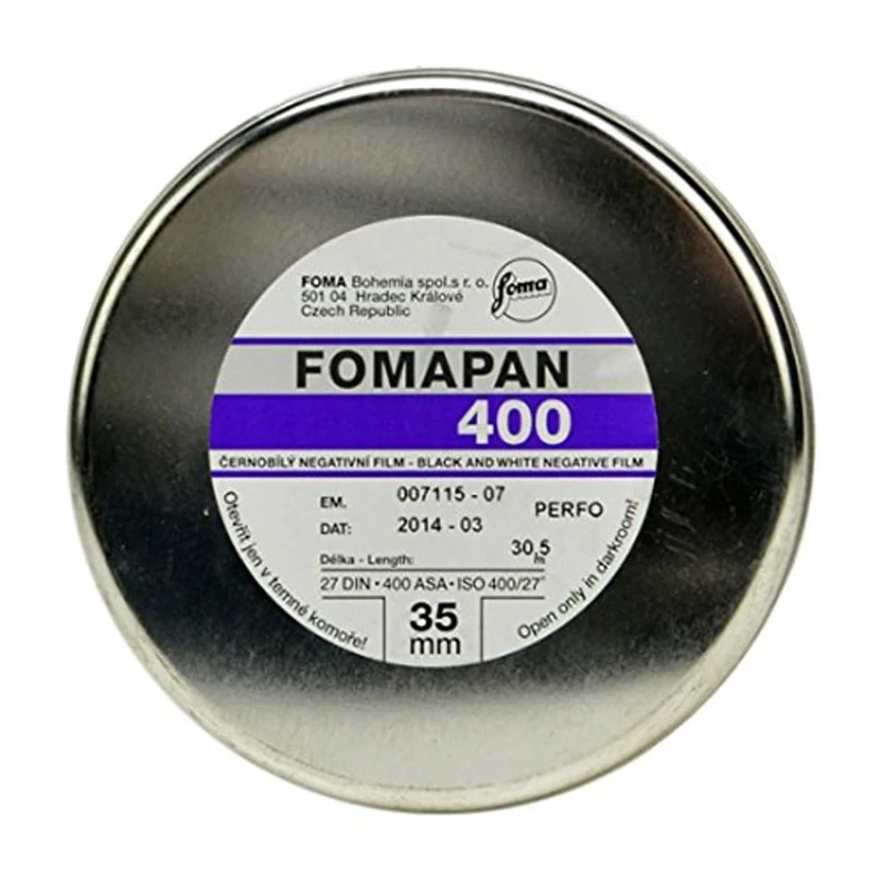 Foma Fomapan 400 ISO Black & White Negative Film, 35mm x 100 ft.