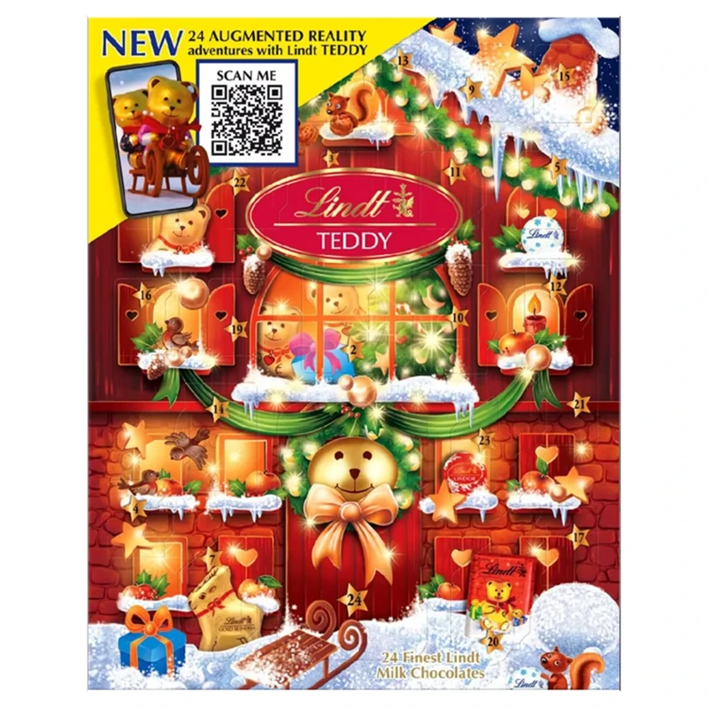 Lindt Teddy Milk Chocolate AR Advent Calendar 2025 – Large 250g – 24 Bear & Friends Chocolates – Festive Gift for Him & Her