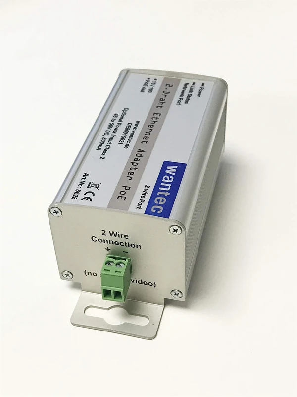 Wantec 2wIP 2-Draht Ethernet adaptor with PoE / Schraubklemmen