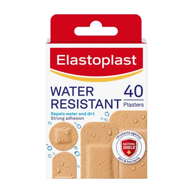 Elastoplast Water Resistant Plasters - 40 Count Tan Bandages - Image 1