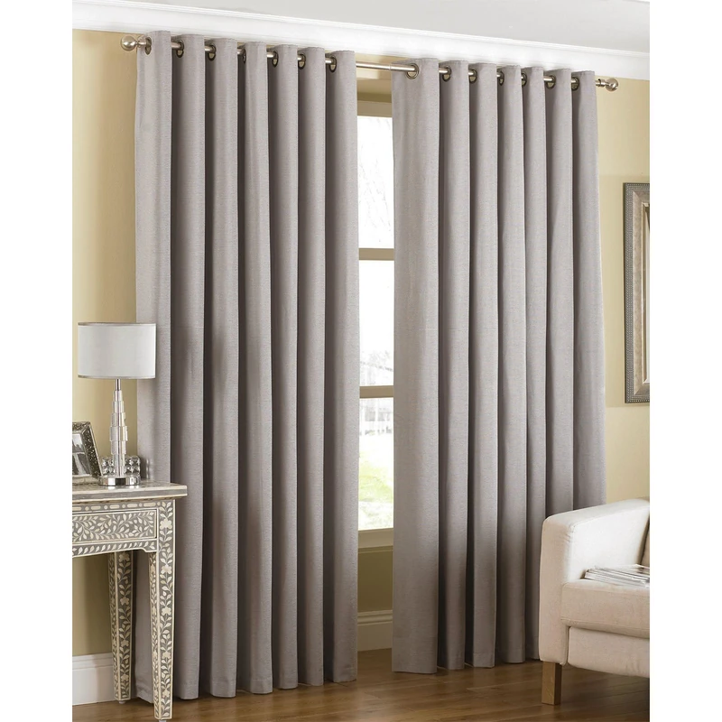 Just Contempo Modern Eyelet Lined Curtains, Silver, 66x72 inches