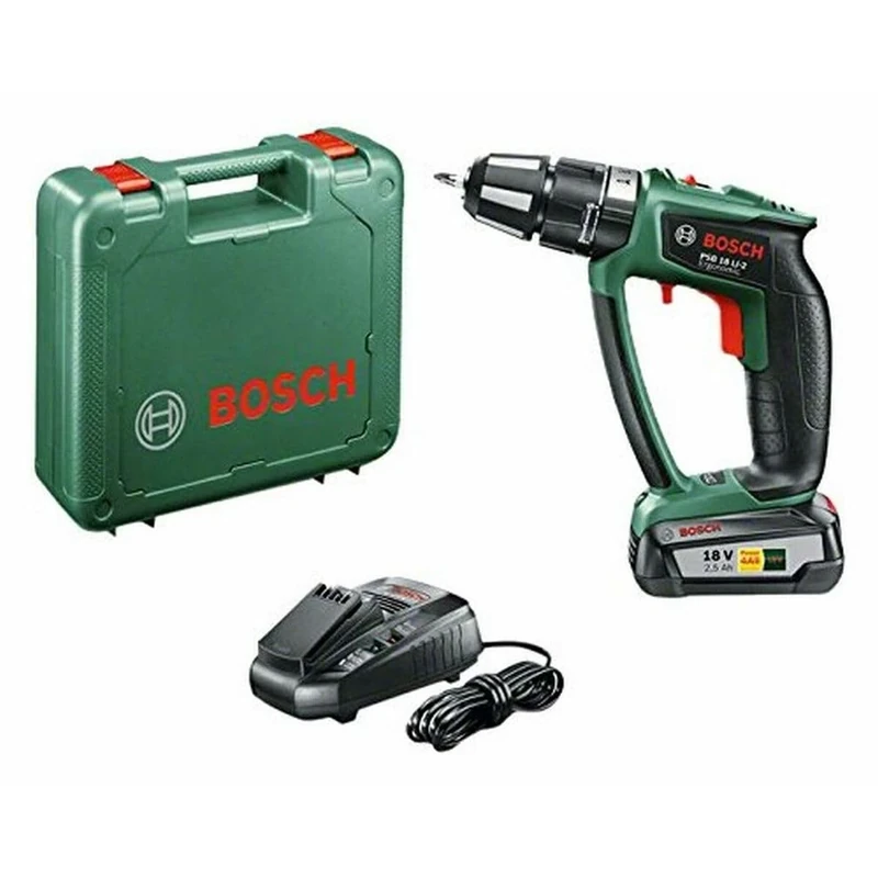 Bosch PSB 18 LI-2 Ergonomic- cordless combi drills (Lithium-Ion (Li-Ion), Black, Green)