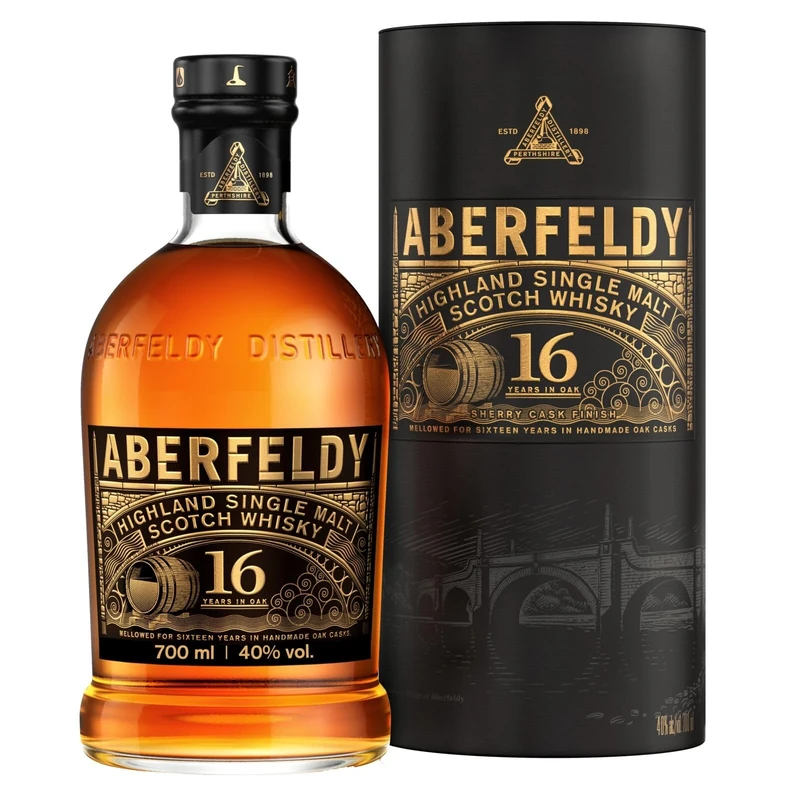 Aberfeldy 16 Year Old Single Malt Scotch Whisky, 40% vol., 70 cl / 700 ml, Premium Whisky Finished in First-Fill Oloroso Sherry Casks