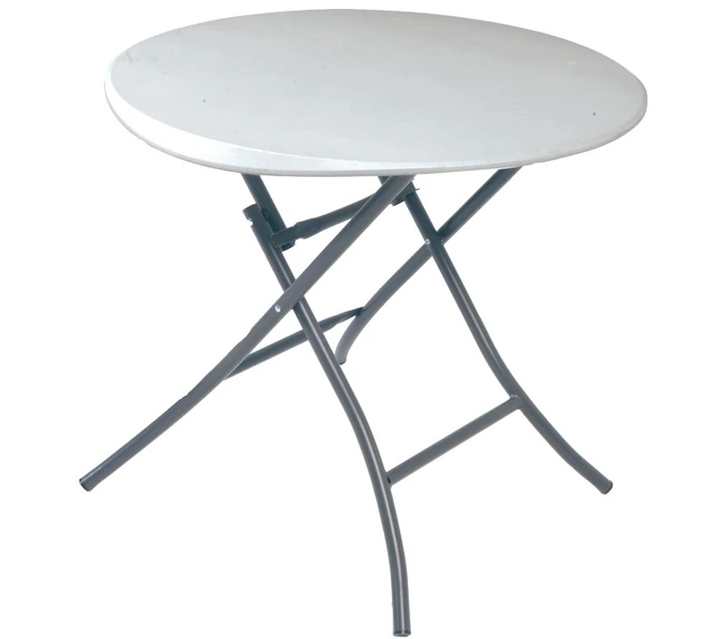 LIFETIME 80423 2.7 ft (0.83 m) Round Folding Table - White