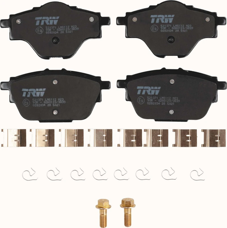 TRW GDB2034 Brake Pad Set of 4 Compatible for Peugeot 3008 II SUV (MC_, MR_, MJ_, M4_) 2016 - Rear Axle and Other Vehicles