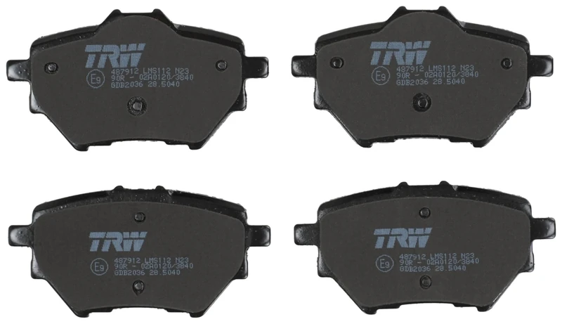 TRW GDB2036 Brake Pad Set of 4 for Vauxhall Corsa MK V (F) 2019 - Rear Axle and other vehicles - Image 1