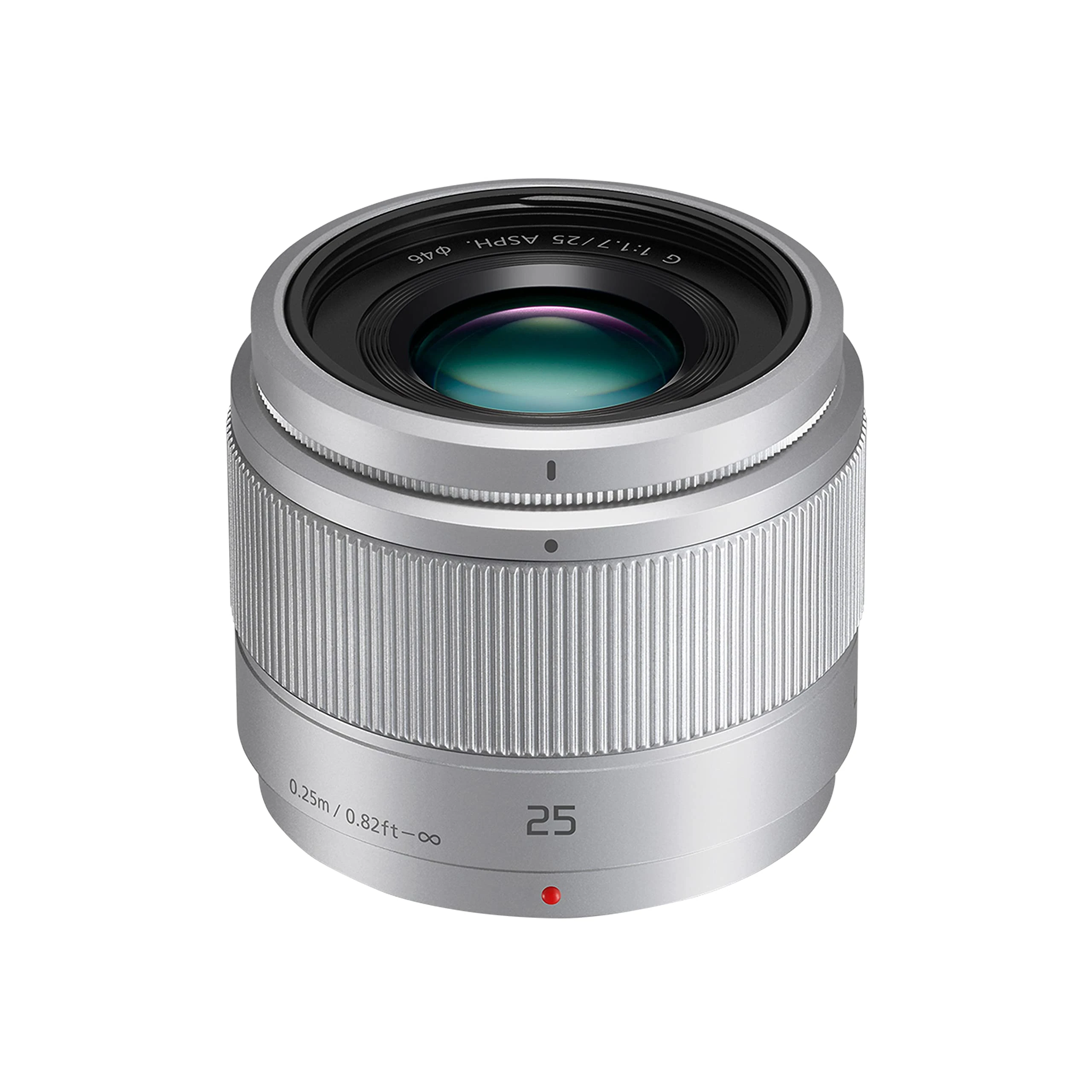 Panasonic LUMIX H-H025E-K 25 mm Micro Four Thirds Camera Lens for G Series - Silver