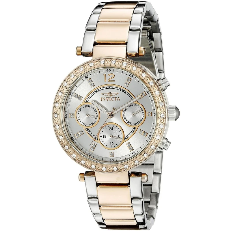 Invicta Angel Women's Chronograph Quartz Watch with Stainless Steel Rose Gold Plated Bracelet – 20471