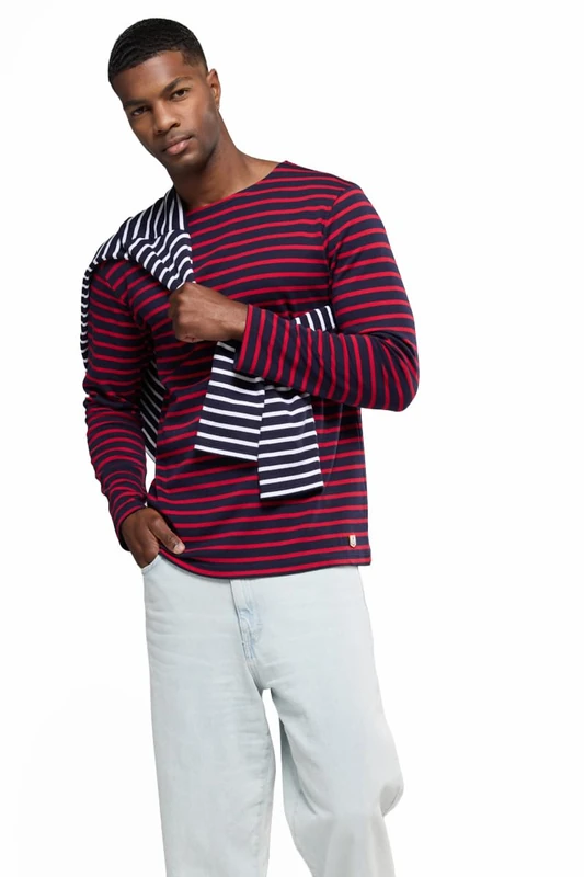 Armor Lux Houat Heritage Men's T-Shirt, Multicolor (455 Ship/Braise 455 Ship/Braise), S