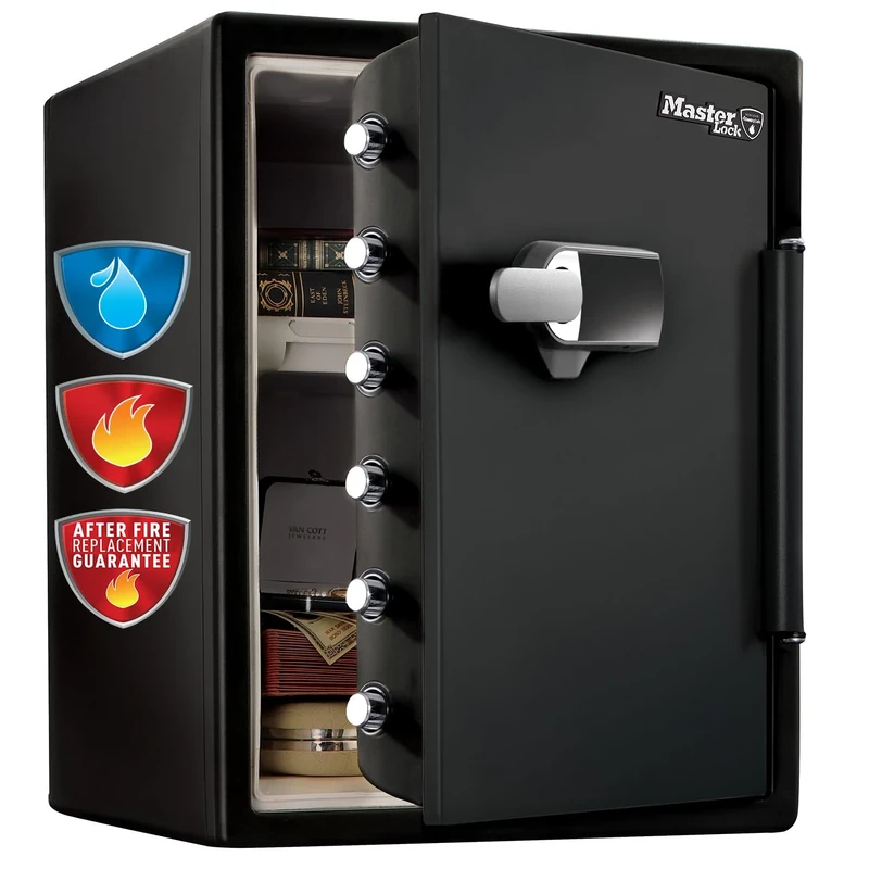 MASTER LOCK Certified Fireproof and Waterproof Safe with Alarm, 56.5L, 472 x 603 x 491 mm, Digital Touchscreen Combination plus Alarm with a Backlit Keypad, for home and professionals