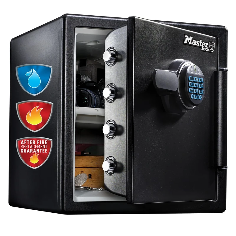 MASTER LOCK Certified Fireproof and Waterproof Safe, 33.6L, 415 x 453 x 491 mm, Digital Combination with Backlit Keypad, for home and professionals