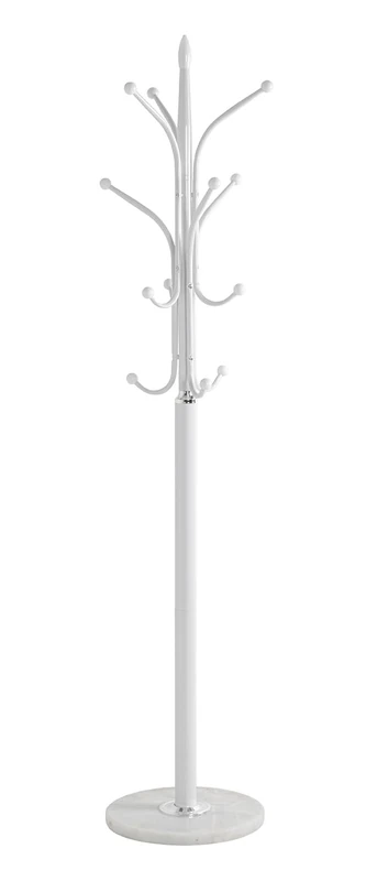 HAKU Möbel Hall-Tree Chrome, White, Marble, Metal - Size: H 177 cm X Ø 40 cm, Style: Modern