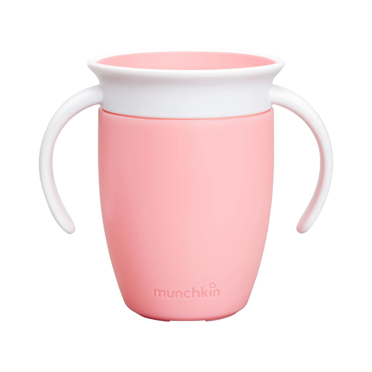 Munchkin Miracle 360 Sippy Cup | Trainer Toddler Cup | BPA Free with Handles | Non Spill | Dishwasher Safe | Leakproof | Baby Weaning Cup from 6+ Months| 7oz/207ml| Pink