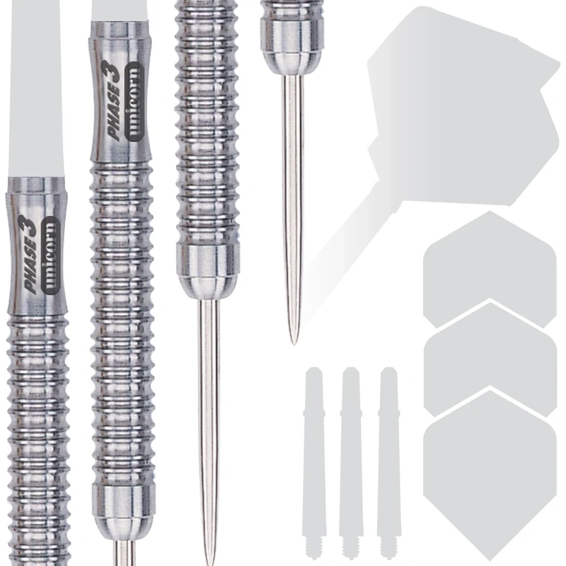 Unicorn Steel Tip Professional Darts Barrels Only | Evolution World Champion Series Phase 3 | 90% Natural Tungsten Barrels | Wallet | 24 g