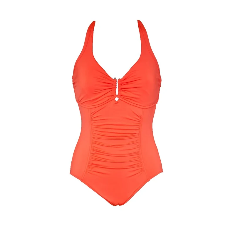 Seafolly Women's Core D U Halter Maillot Swimsuit - Nectarine 8