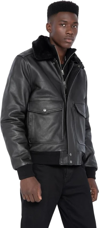 Schott NYC Men's Lc5331x Jacket, Black (Anthraciteblack Anthraciteblack), Medium (Size: M)