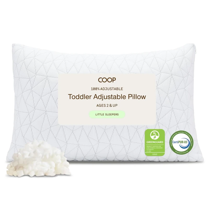 Premium Shredded Memory Foam Toddler Pillow with Bamboo Case Washable Hypoallergenic USA - Image 1