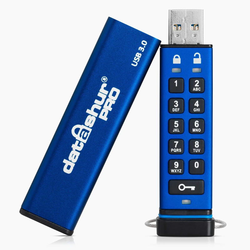 iStorage datAshur PRO 64 GB | Encrypted USB Memory Stick | FIPS 140-2 Level 3 Certified | Password protected | Dust/Water Resistant | IS-FL-DA3-256-64