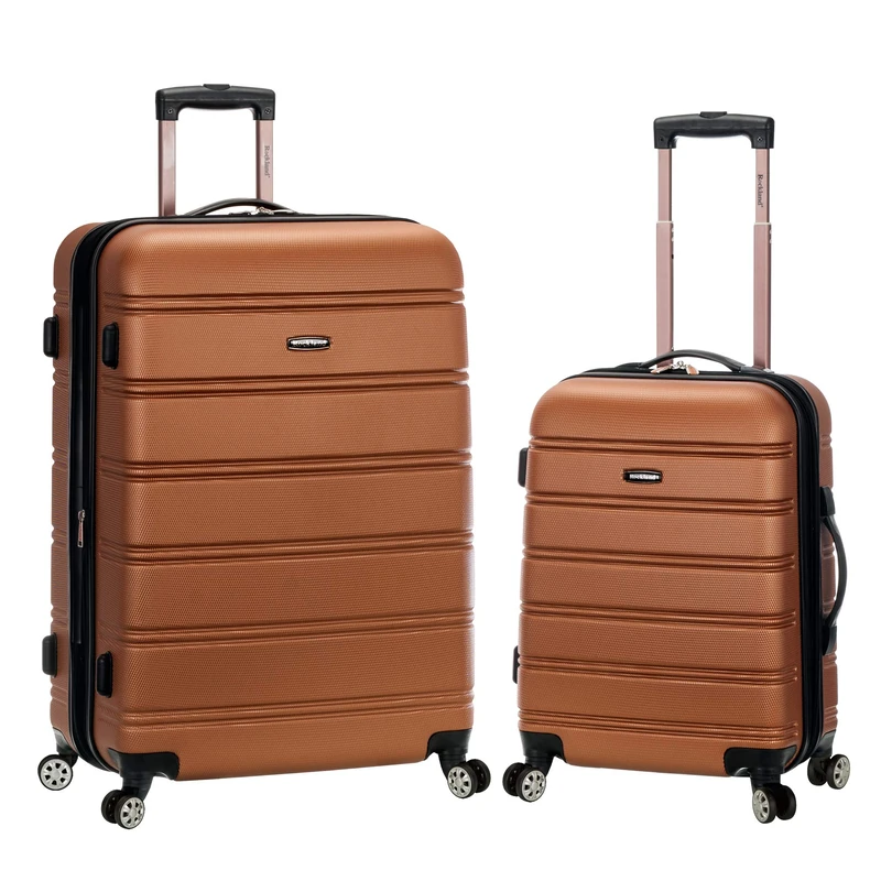 Rockland Melbourne Hardside Expandable Spinner Wheel Luggage, Brown, 2 Piece (20"/28"), Melbourne Hardside Expandable Spinner Wheel Luggage