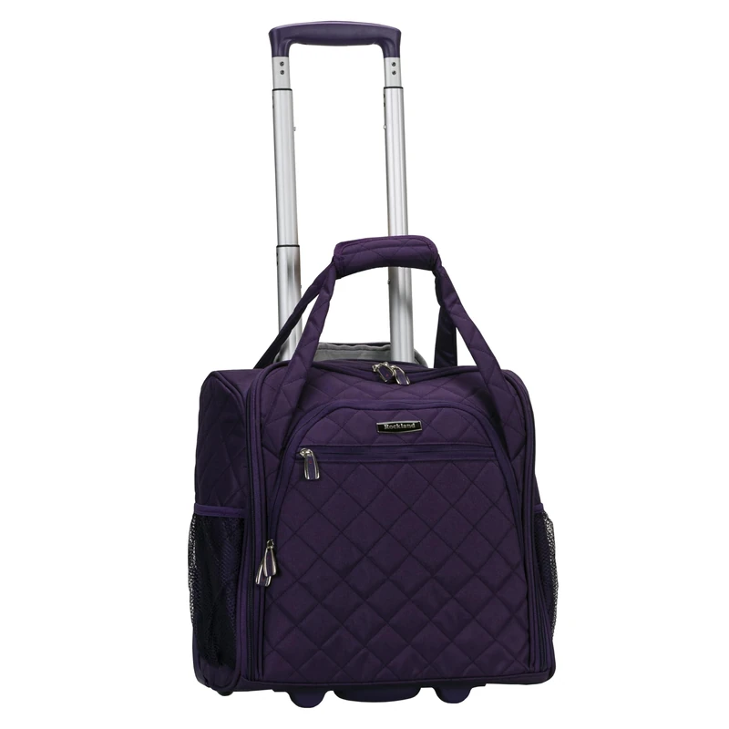 Rockland Melrose Upright Wheeled Underseater Carry-on Luggage, Purple, Carry-On 15-Inch, Melrose Upright Wheeled Underseater Carry-on Luggage