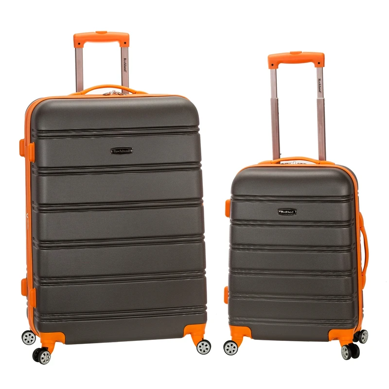 Rockland Melbourne Expandable Hard Shell Trolley, Charcoal, Standard Size, Melbourne Hardside Expandable Spinner Wheel Luggage