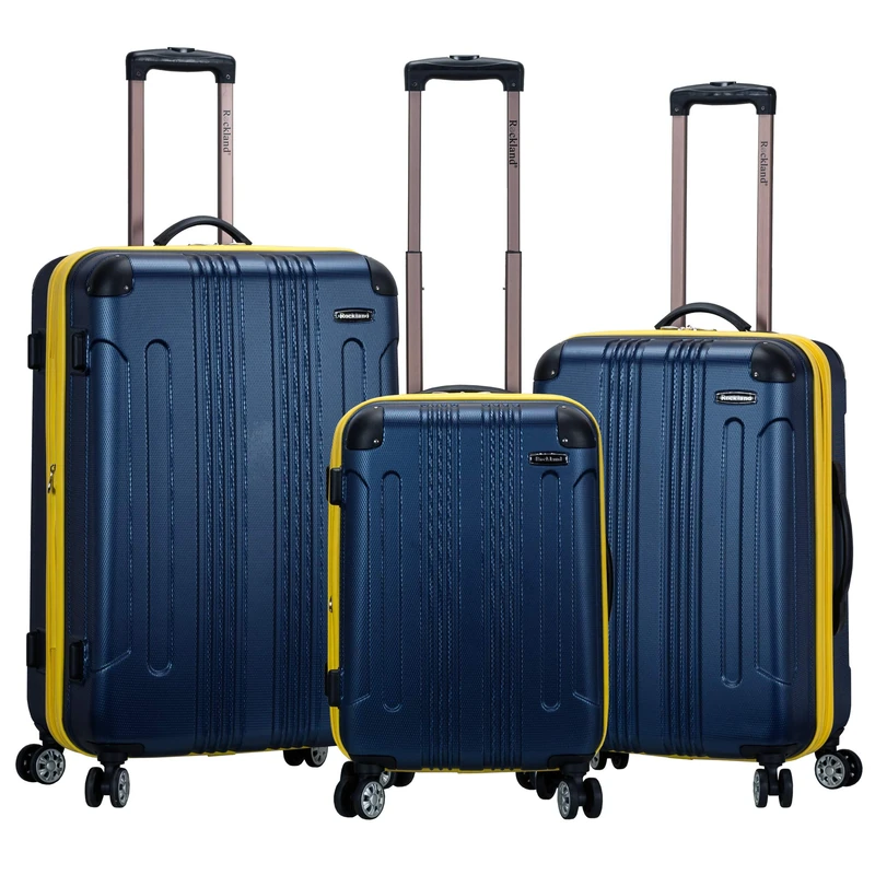 Rockland London Hardside Spinner Wheel Luggage, Navy, 3-Piece Set (20/24/28), London Hardside Spinner Wheel Luggage
