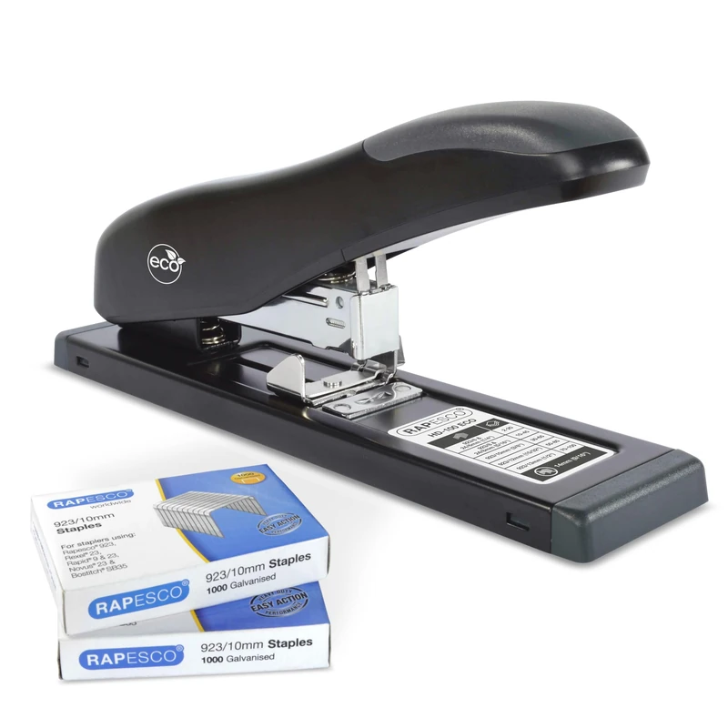 Rapesco 1307 ECO HD-100 Heavy-Duty Stapler, 2000 Type 923 / 10mm Staples