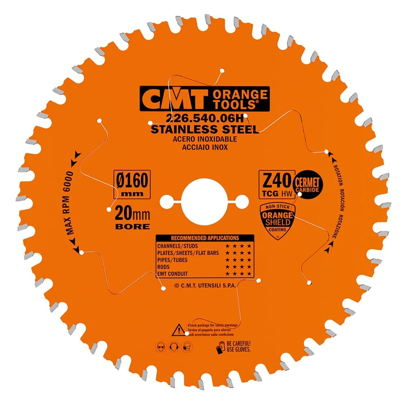 CMT 226.540.06H – Saw Blade for Stainless Steel Hw 160X1,8/1,4X20 Z40 Hwg