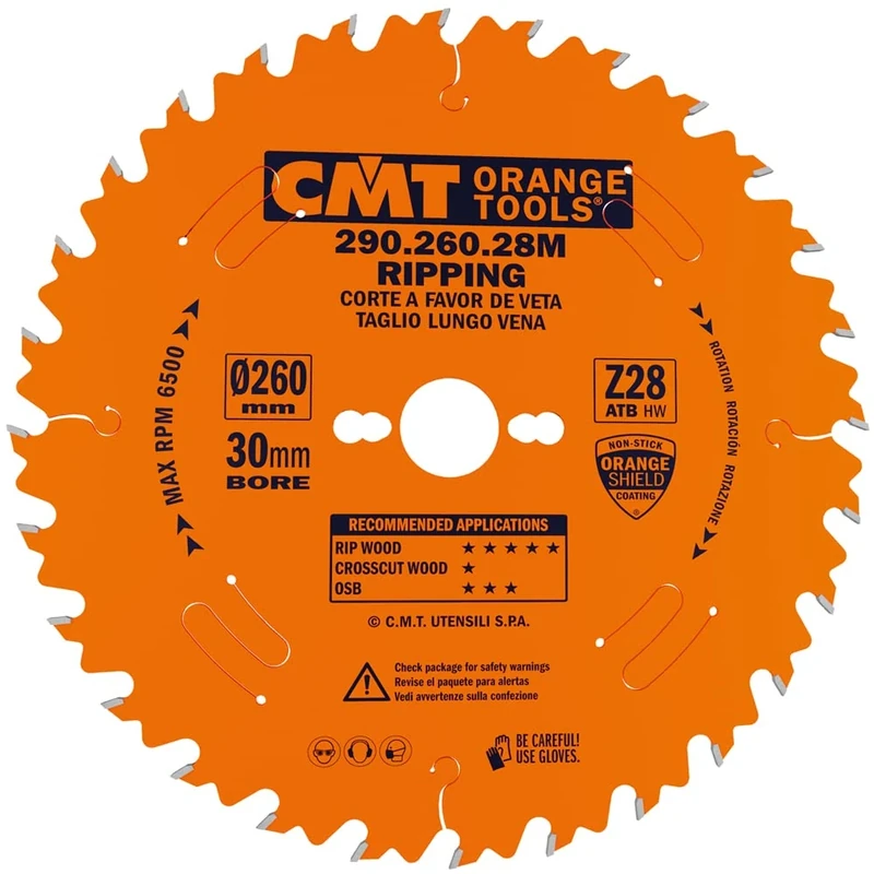 CMT 290.260.28M - Ripping Saw Blade Hw 260X2.8X30 Z28 10Atb